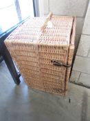 A large wicker trunk.