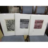 6 Henry Moore shelter sketch prints circa 1940 and 4 Henri Matisse prints circa 1935.