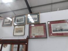 6 framed and glazed engravings including Devon etc.