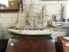 A model sailing ship.