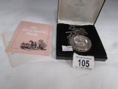 A Franklin MInt 'The Silver Hunter watch', with certificate.