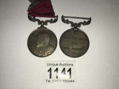 A Victorian long service and good conduct medal awarded to 1902 Armourer Sergeant S Sutton,
