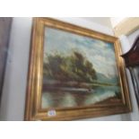 An oil on board country scene signed Barker, '13..