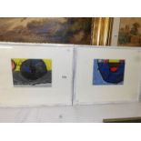 A pair of Cornish school boat studies in acrylics entitled 'Blue Boat St Ives' and 'Old Black