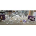 A quantity of crystal glass ornaments,