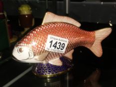 A Royal Crown Derby fish paperweight.