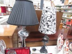 2 modern table lamp with shades.