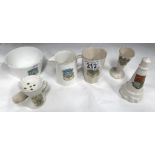 6 items of crested china,.