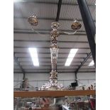 A 2 branch silver plated candelabra.