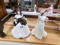 2 Coalport figurines, Moll and Vicky.