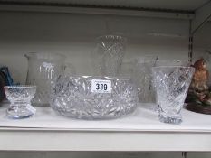7 pieces of glass ware.