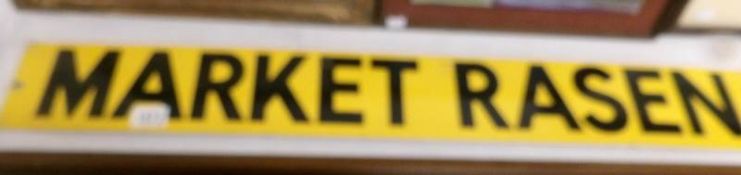 A rare AA notice board enamel sign name plate for Market Rasen.