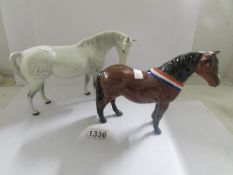 2 Beswick horses.