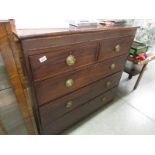 A 2 over 3 mahogany chest of drawers.