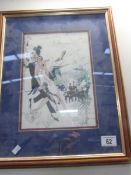 A framed and glazed 1920's Menu from P & O Canberra,