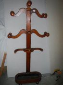 A mahogany hall stand.