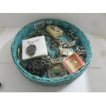 A large quantity of jewellery including some silver, assorted earrings, brooches etc.