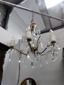 A good quality 5 lamp glass chandelier.