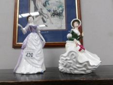 2 Royal Doulton figurines, Classics and Pretty Ladies.