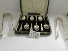 A cased set of silver teaspoons,