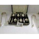 A cased set of silver teaspoons,