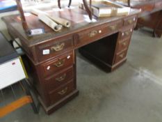 A double pedestal desk,