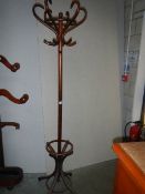 A bentwood hat stand.