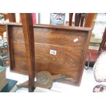 An oak tray and a pair of old working bellows.