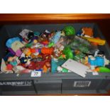 A box of McDonald's toys.