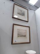 A pair of framed and glazed engravings.