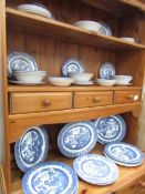 Approximately 50 pieces of blue and white table ware.