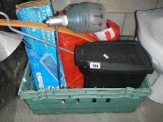 A box of miscellaneous items.