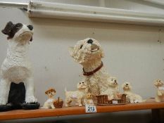 A quantity of dog ornaments,