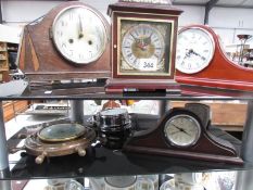 7 mantel clocks.