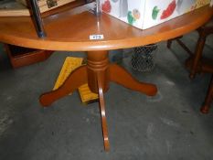 A circular dining table,