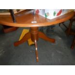 A circular dining table,