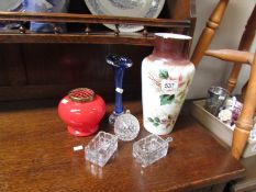 3 vases and other items.