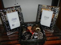 A mixed lot of jewellery and 2 photo frames.