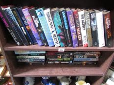 2 shelves of hardback crime fiction including Rankin, Patterson, Childs etc.