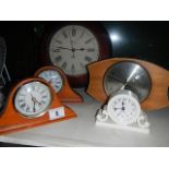 4 mantel clocks & 1 wall clock