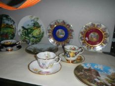 A quantity of collector's plates including Bavarian and 3 trio's.