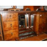 A walnut dressing table,