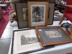 5 framed and glazed engravings.