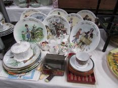 A mixed lot including collector's plates, Royal Albert posy bowls, Noritake etc.