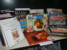 A shelf of assorted cookery books.