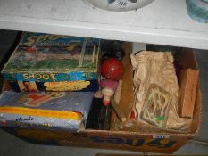 A box of games, stamps etc.