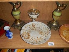 A shelf of miscellaneous bowls, jugs etc.