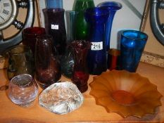 A mixed lot of coloured glass.