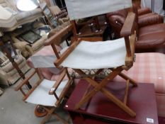 A pair of director's chairs.