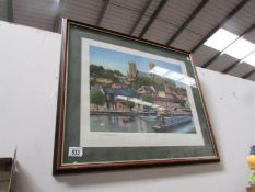 A framed and glazed limited edition print by Peter Montgomery of Lincoln Cathedral,121/250.